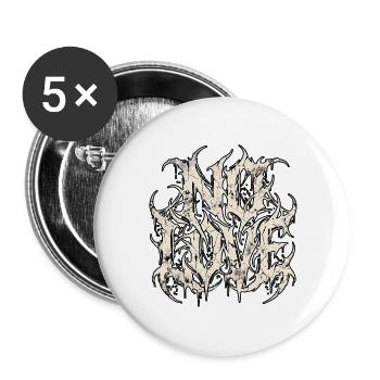 No Love Heavy Metal - Buttons groß 56 mm (5er Pack) - Weiß - Vorne