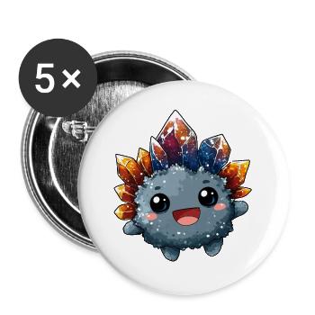 Kuschelkristall  - Buttons groß 56 mm (5er Pack) - Weiß - Vorne