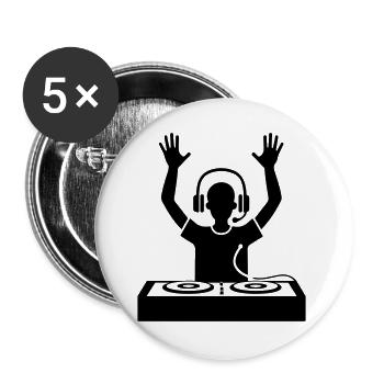 DJ - Buttons groß 56 mm (5er Pack) - Weiß - Vorne