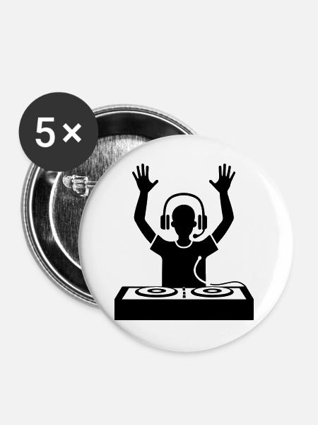 DJ - Buttons groß 56 mm (5er Pack) - Weiß