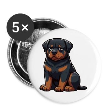 Rottweiler Rottweilerbesitzer Rottweilerliebhaber - Buttons groß 56 mm (5er Pack) - Weiß - Vorne