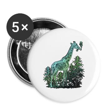 Röntgen Kiffer Giraffe - Buttons groß 56 mm (5er Pack) - Weiß - Vorne