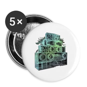 Röntgen Soundsystem Dj - Buttons groß 56 mm (5er Pack) - Weiß - Vorne