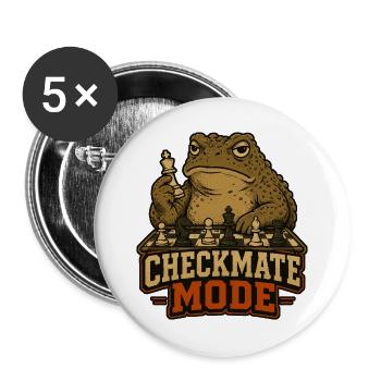 Frosch Schachspieler Schachspiel Schachbrett - Buttons groß 56 mm (5er Pack) - Weiß - Vorne