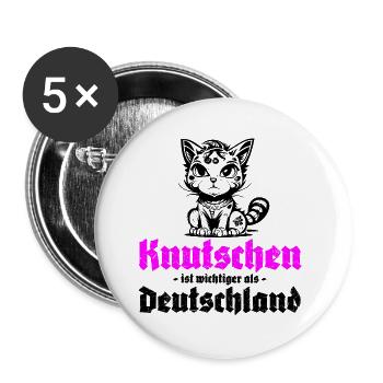 Knutschen ist wichtiger als Deutschland - Buttons groß 56 mm (5er Pack) - Weiß - Vorne