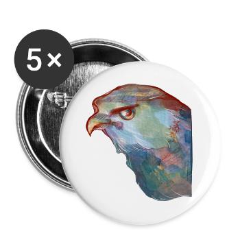 Aquarell Adlerkopf-Abstract - Buttons groß 56 mm (5er Pack) - Weiß - Vorne