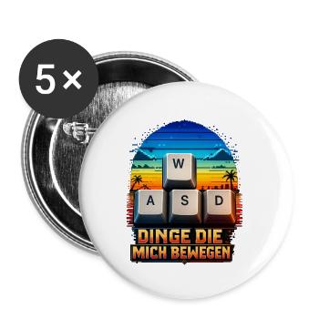WASD Gaming Bewegung: Dinge Die Mich Bewegen - Buttons groß 56 mm (5er Pack) - Weiß - Vorne