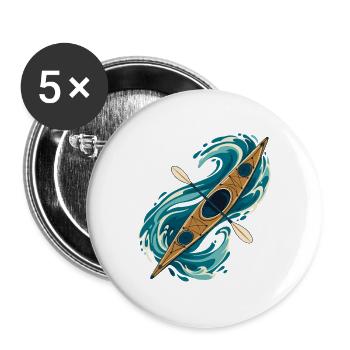 Seekajak in Küstengewässern - Buttons groß 56 mm (5er Pack) - Weiß - Vorne