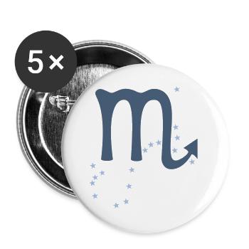 Sternzeichen Skorpion - Buttons groß 56 mm (5er Pack) - Weiß - Vorne