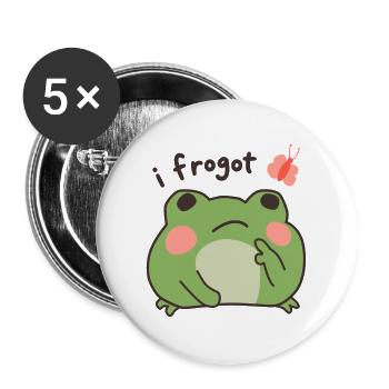 Lustig, ich habe den süßen Frosch vergessen - Buttons groß 56 mm (5er Pack) - Weiß - Vorne