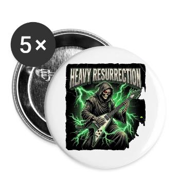 Heavy Resurrection - Buttons groß 56 mm (5er Pack) - Weiß - Vorne