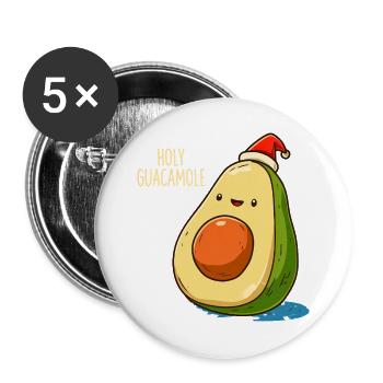 Heiliges Guacamole Avocado - Buttons groß 56 mm (5er Pack) - Weiß - Vorne
