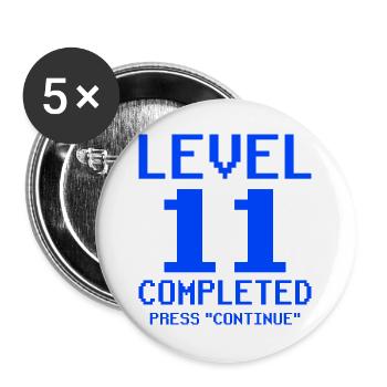11. Geburtstag Elf Pixel - Buttons groß 56 mm (5er Pack) - Weiß - Vorne