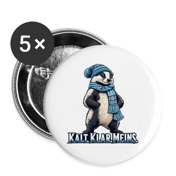 Panda Winterlook: Schal Mütze - Buttons groß 56 mm (5er Pack) - Weiß - Vorne