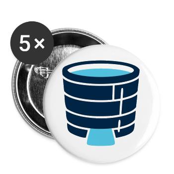 Eisbad Tonne Icon - Buttons groß 56 mm (5er Pack) - Weiß - Vorne