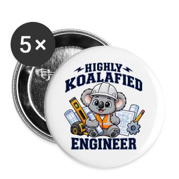 Ingenieur, Ingenieur, Daten, Bau- und Maschinenbau, Vater, - Buttons groß 56 mm (5er Pack) - Weiß - Vorne