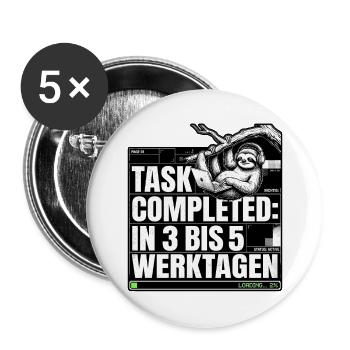 Büro Faultier - Buttons groß 56 mm (5er Pack) - Weiß - Vorne