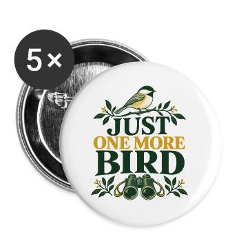 Nur Noch Ein Vogel Minimalistisches Birding Design - Buttons groß 56 mm (5er Pack) - Weiß - Vorne
