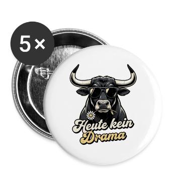 Bulle Blümchen Spruch - Buttons groß 56 mm (5er Pack) - Weiß - Vorne