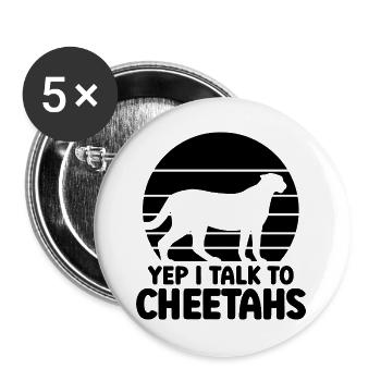 Gepard Humor - Buttons groß 56 mm (5er Pack) - Weiß - Vorne