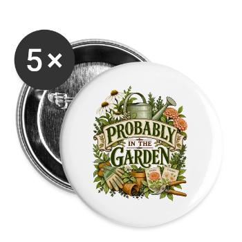 Probably in the Garden - Buttons groß 56 mm (5er Pack) - Weiß - Vorne