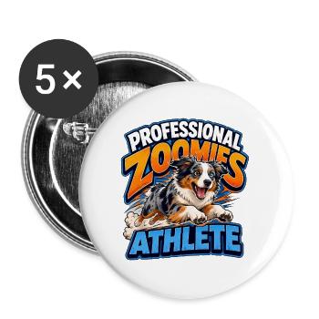 Australian Shepherd - Buttons groß 56 mm (5er Pack) - Weiß - Vorne