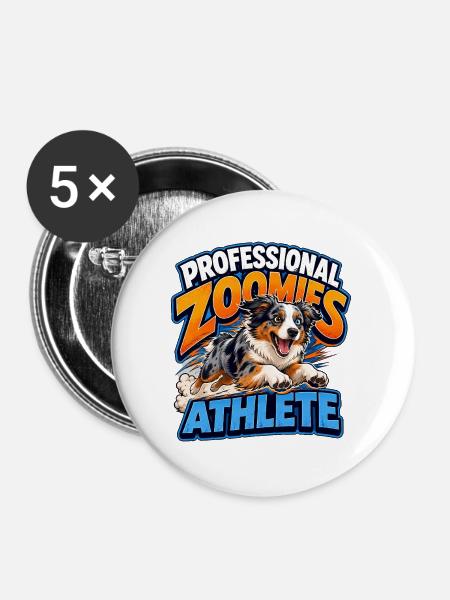 Australian Shepherd - Buttons groß 56 mm (5er Pack) - Weiß