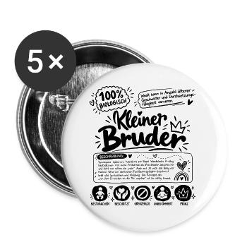 Lustiges Geschenk für den kleinen Bruder - Buttons groß 56 mm (5er Pack) - Weiß - Vorne