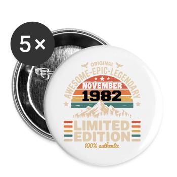 November 1982 Rückblick November 1982 - Buttons groß 56 mm (5er Pack) - Weiß - Vorne