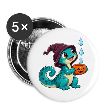 Kuscheldino Halloween Kürbis - Buttons groß 56 mm (5er Pack) - Weiß - Vorne