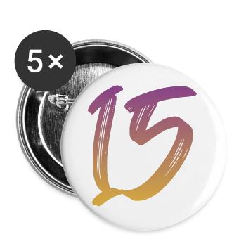 15 - Buttons groß 56 mm (5er Pack) - Weiß - Vorne