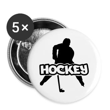 Hockey - Buttons groß 56 mm (5er Pack) - Weiß - Vorne