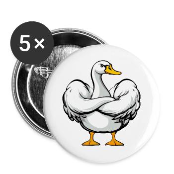 Schwan Gym - Buttons groß 56 mm (5er Pack) - Weiß - Vorne