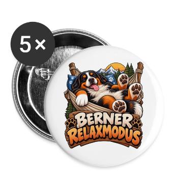 Berner Relaxmodus - Buttons groß 56 mm (5er Pack) - Weiß - Vorne