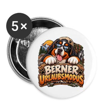Berner Urlaubsmodus - Buttons groß 56 mm (5er Pack) - Weiß - Vorne
