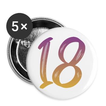 18 - Buttons groß 56 mm (5er Pack) - Weiß - Vorne