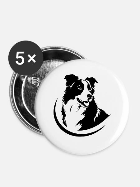Hundeliebe - Buttons groß 56 mm (5er Pack) - Weiß