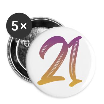 21 - Buttons groß 56 mm (5er Pack) - Weiß - Vorne