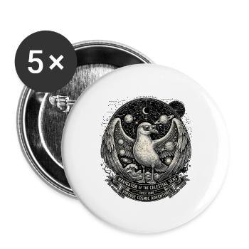 Möwen Kosmos - Buttons groß 56 mm (5er Pack) - Weiß - Vorne
