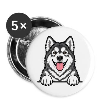 Alaskan Malamute - Buttons groß 56 mm (5er Pack) - Weiß - Vorne