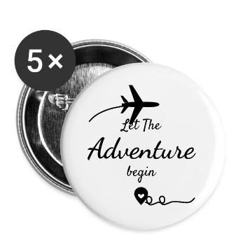 Reisen Reisefieber Lustig Weltenbummler Reiselust - Buttons groß 56 mm (5er Pack) - Weiß - Vorne