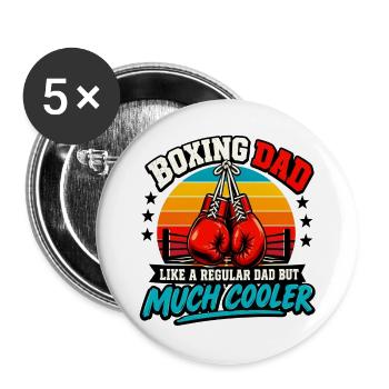 Boxvater Trainer Boxer Boxer Kampfsport Kunst - Buttons groß 56 mm (5er Pack) - Weiß - Vorne