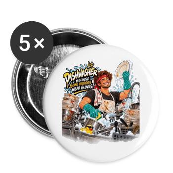 Hero Dishwasher Grüne Handschuhe - Buttons groß 56 mm (5er Pack) - Weiß - Vorne