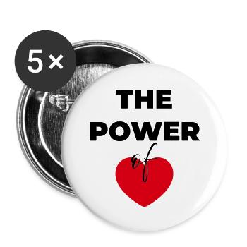 Die Kraft der Liebe - Buttons groß 56 mm (5er Pack) - Weiß - Vorne