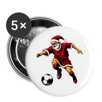 Fussballer Weihnachten - Buttons groß 56 mm (5er Pack) - Weiß - Vorne