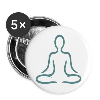 Yoga Und Meditation - Buttons groß 56 mm (5er Pack) - Weiß - Vorne