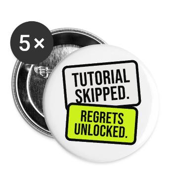 Bedauern freigeschaltet Meme - Buttons groß 56 mm (5er Pack) - Weiß - Vorne