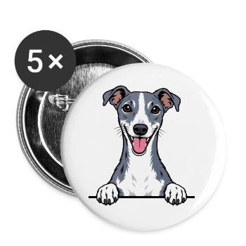 Whippet - Buttons groß 56 mm (5er Pack) - Weiß - Vorne