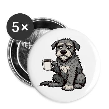 Irischer Wolfshund Wolfshundbesitzer Wolfshundfan - Buttons groß 56 mm (5er Pack) - Weiß - Vorne