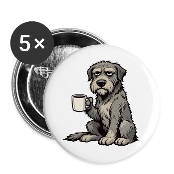 Irischer Wolfshund Wolfshundbesitzer Wolfshundfan - Buttons groß 56 mm (5er Pack) - Weiß - Vorne